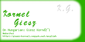 kornel giesz business card